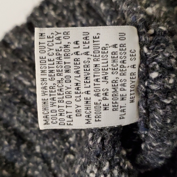 GREY black cream fair isle knit cotton wool blend zip up sweater - Picture 5 of 6